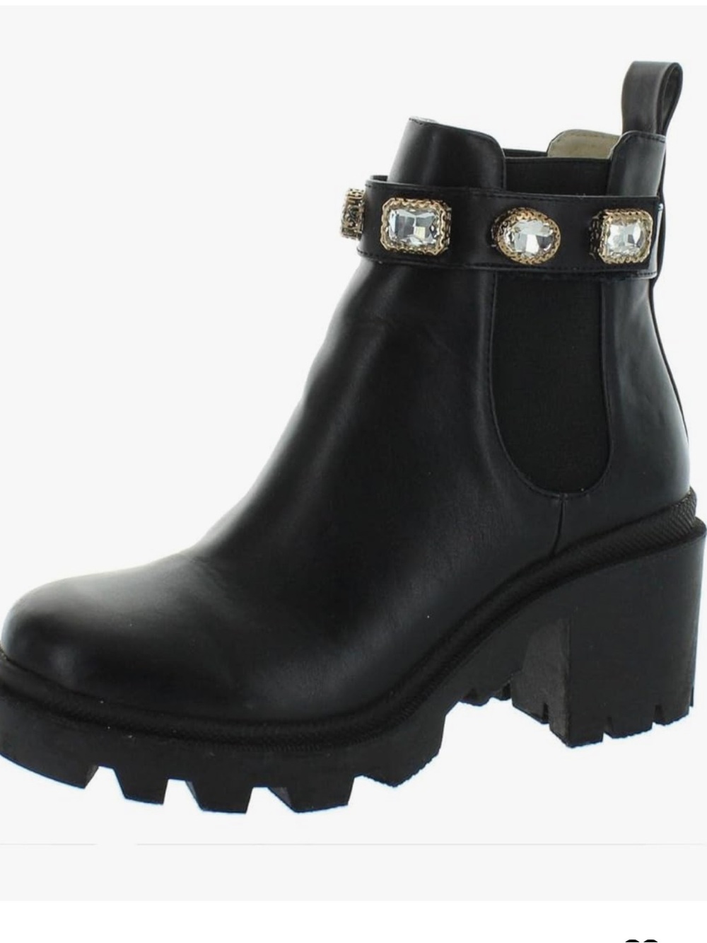 NEW Steve Madden Black Amulet Ankle Boot with Gem Embellishment